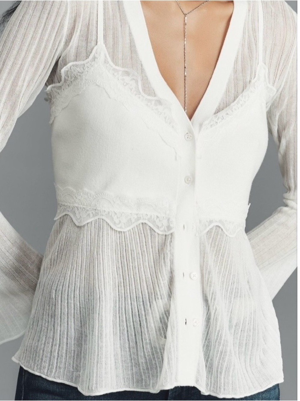 Anthropologie sheer lace twofer top-New with tag! - Picture 4 of 9